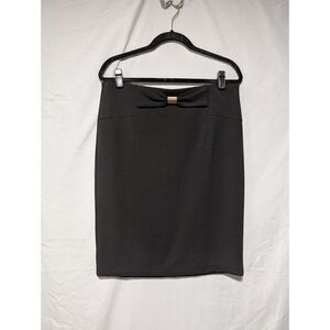 New York Clothing Co. Women's Black Knee Length Column Skirt Size Large